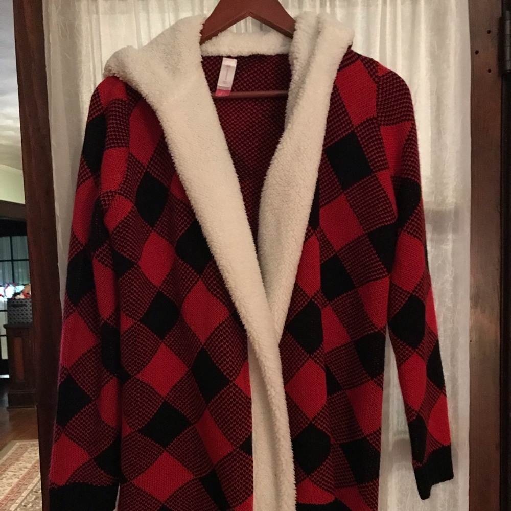Buffalo print sweater/coat